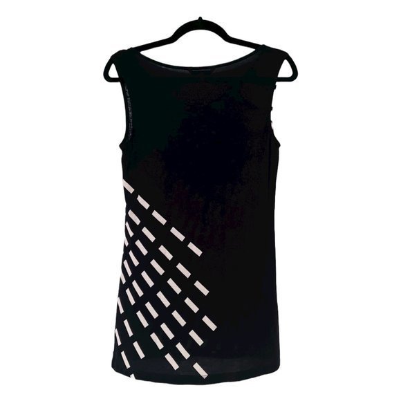 Women's CAbi Sleeveless Black and White Graphic Geometric‎ Top Size Small - Picture 3 of 5
